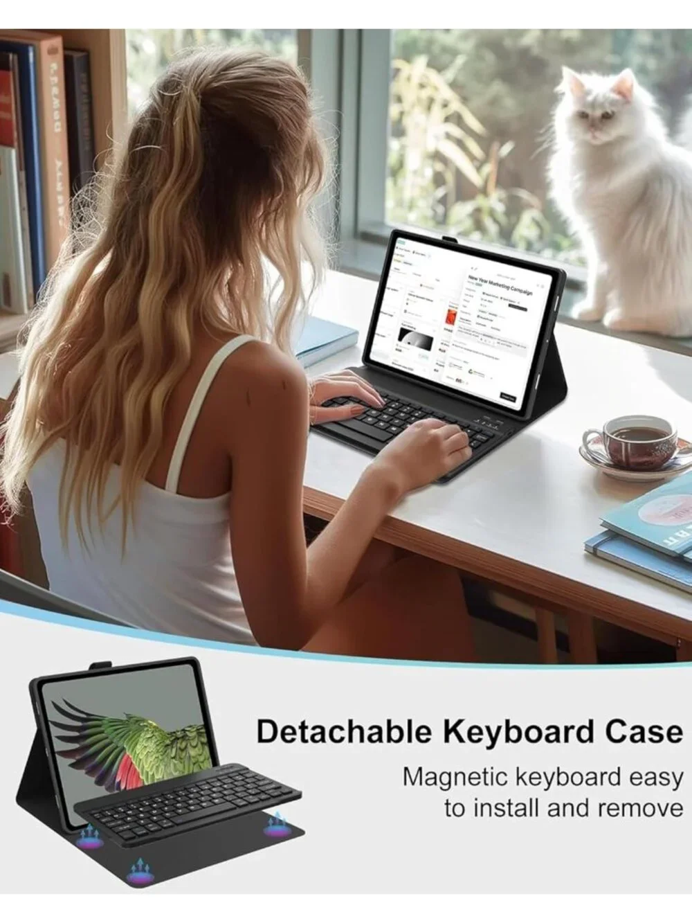 Keyboard Case for Lenovo Tab 10.1 (2025) – TB311FU / S10 / K10C Black